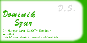 dominik szur business card